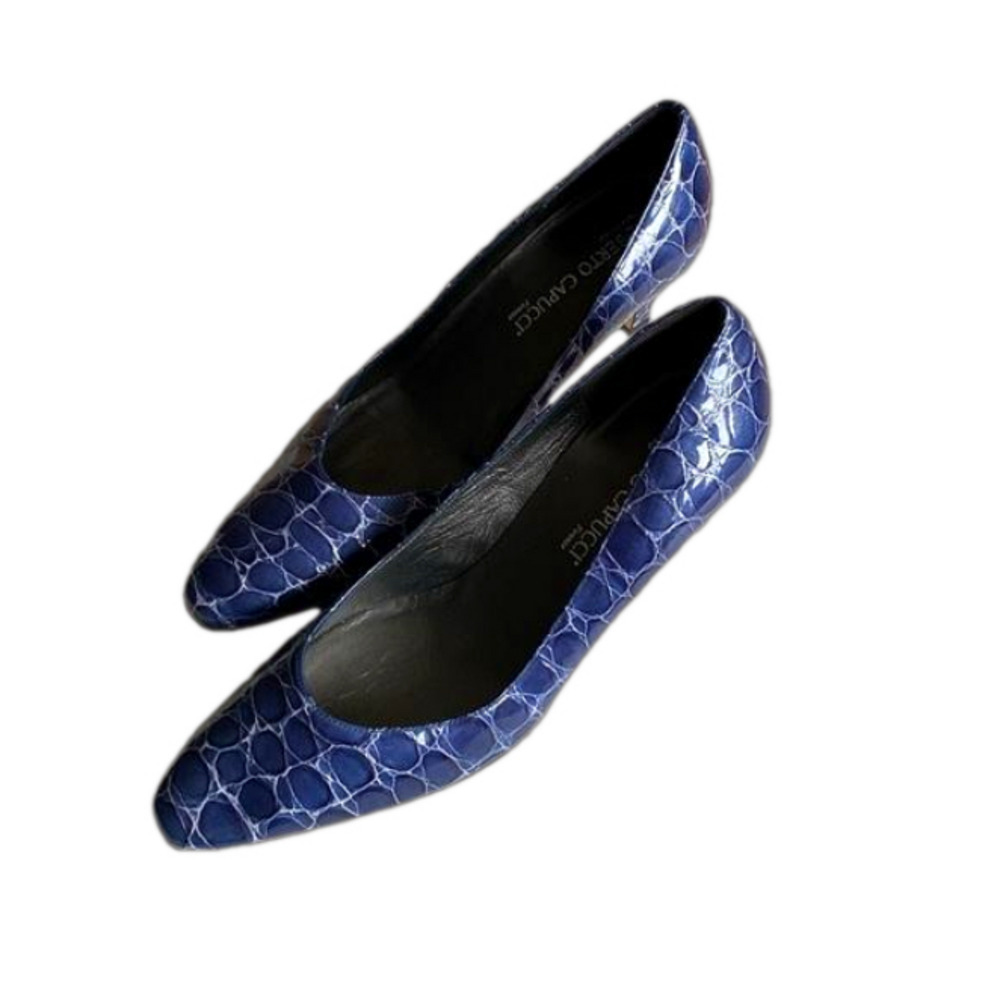 Roberto Capucci, Leather Pumps, Croc Embossed, Made in Italy, 8 - Picture 3 of 10